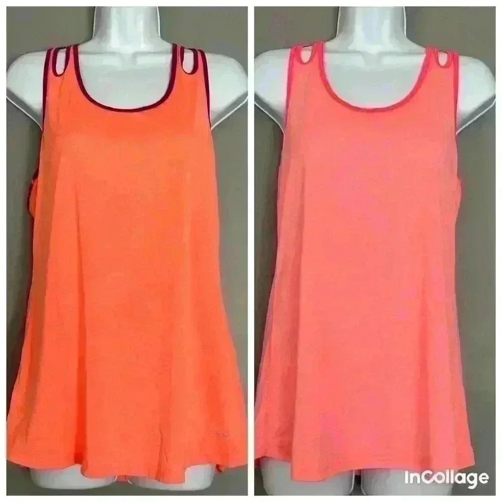 Hind Orange and Pink Activewear Women's Tank Tops (98)